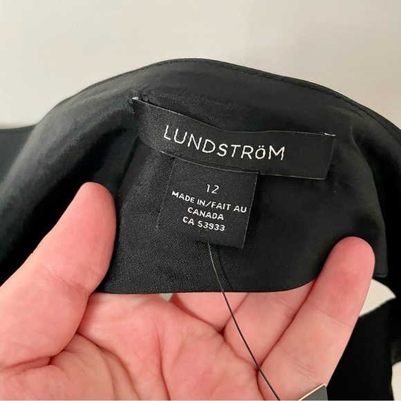 Lundström Silk One Shoulder Black Cocktail Dress - Picture 3 of 6